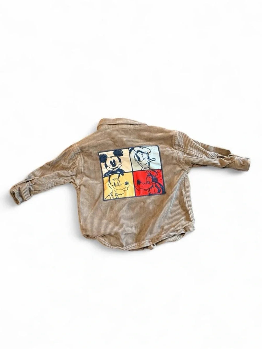 Disney Tan Corduroy Mickey Patch Shirt Jacket